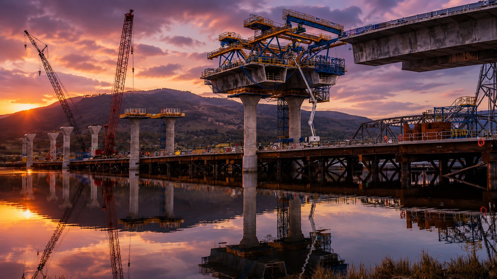 New Bridgewater Bridge under construction in Tasmania